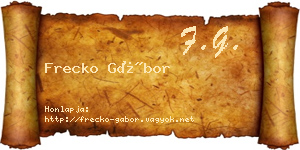 Frecko Gábor névjegykártya